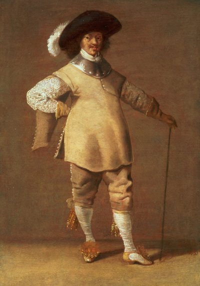 Un cavaliere in piedi in un interno, 1635 da Jacob Fransz van der Merck